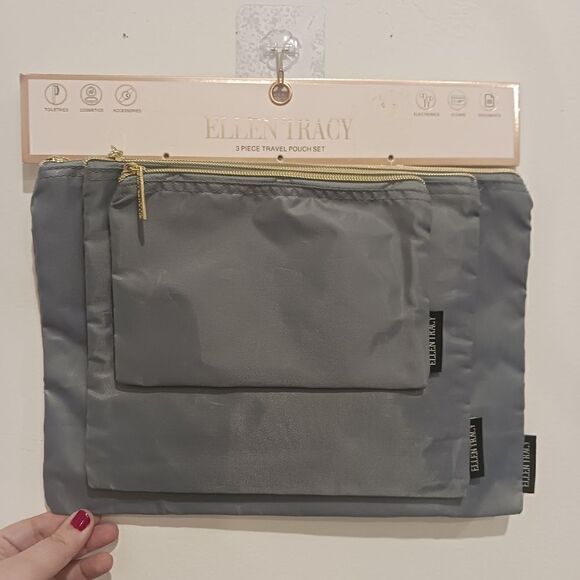 Ellen Tracy 3 Piece Travel Pouch Set - Picture 1 of 7